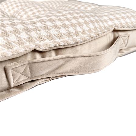 เบาะรองนั่ง HOME LIVING STYLE HOUNDSTOOTH 17X17 นิ้ว สีครีม_3
