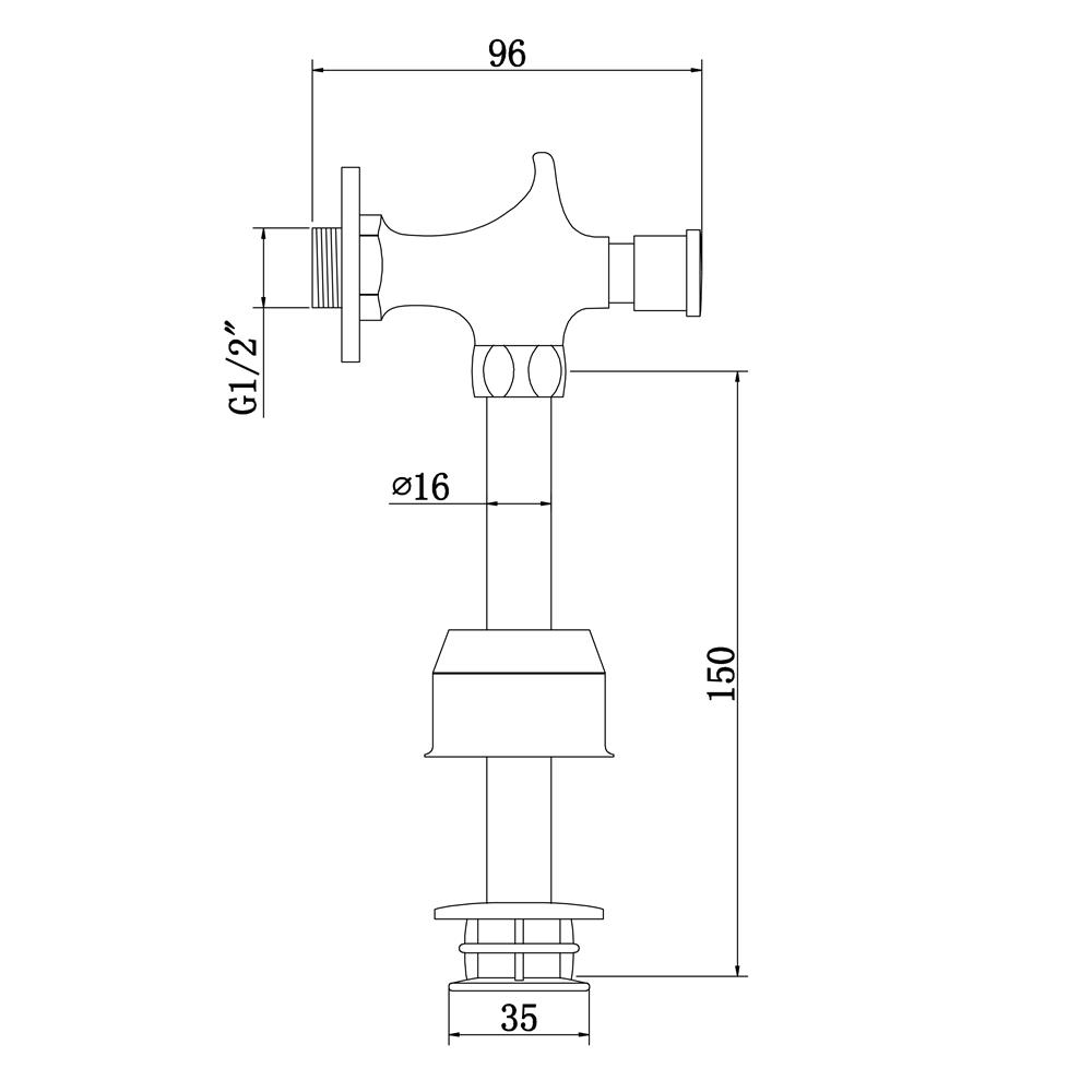 ฟลัชวาล์วโถปัสสาวะชายท่อตรง DONMARK GL-8310