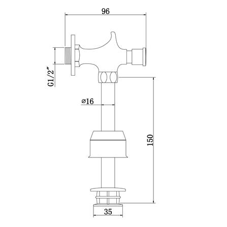 ฟลัชวาล์วโถปัสสาวะชายท่อตรง DONMARK GL-8310_2