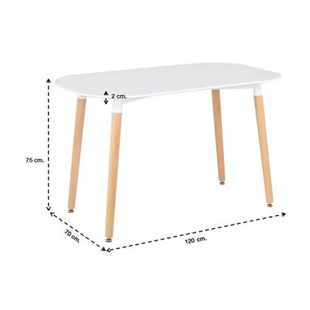 โต๊ะทานข้าว SB FURNITURE LASTA A120 สีขาว_3