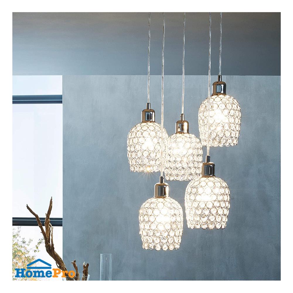 ไฟช่อ EGLO BONARES 1 94898 สีขาวใส/เงิน 5 หัว