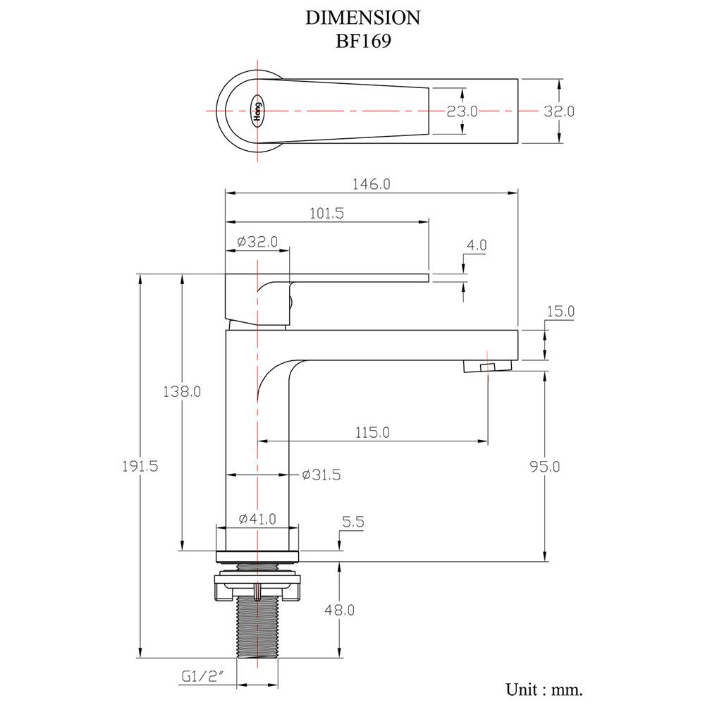 ก๊อกอ่างล้างหน้าเดี่ยว HANG BF-169