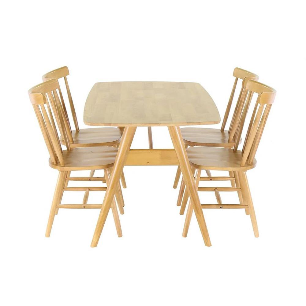 ชุดโต๊ะทานข้าว 4 ที่นั่ง SB FURNITURE YALENE สีไม้ธรรมชาติ