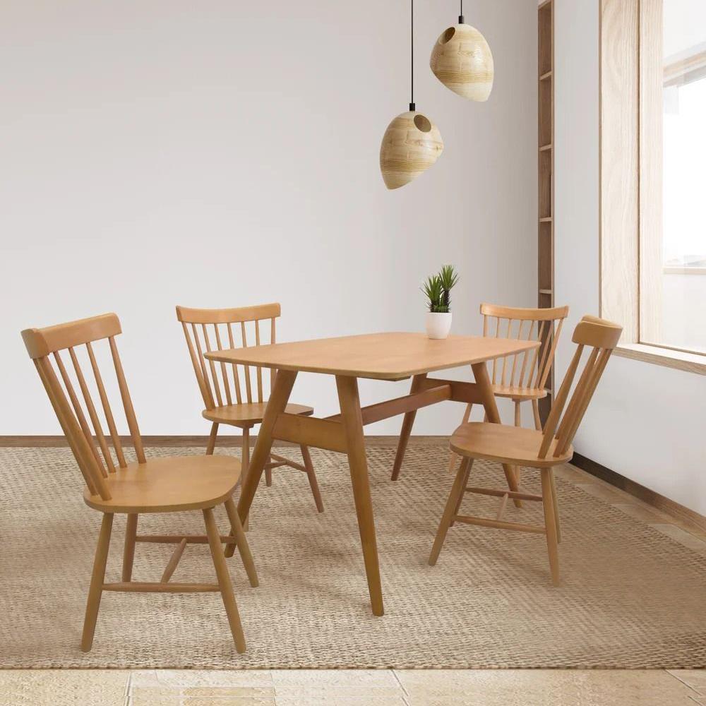 ชุดโต๊ะทานข้าว 4 ที่นั่ง SB FURNITURE YALENE สีไม้ธรรมชาติ
