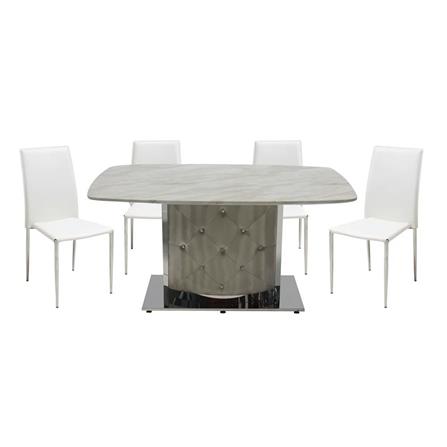 ชุดโต๊ะทานข้าว 4 ที่นั่ง SB FURNITURE AIMON/YINTA สีขาว_0