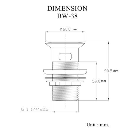 สะดืออ่างล้างหน้าแบบกด HANG BW-38_3