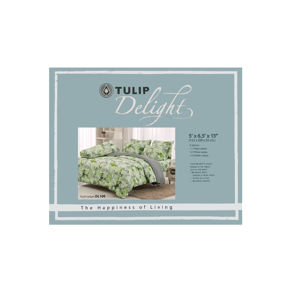 ชุดผ้าปูที่นอน 5 ฟุต 5 ชิ้น TULIP DELIGHT 60013-DL100