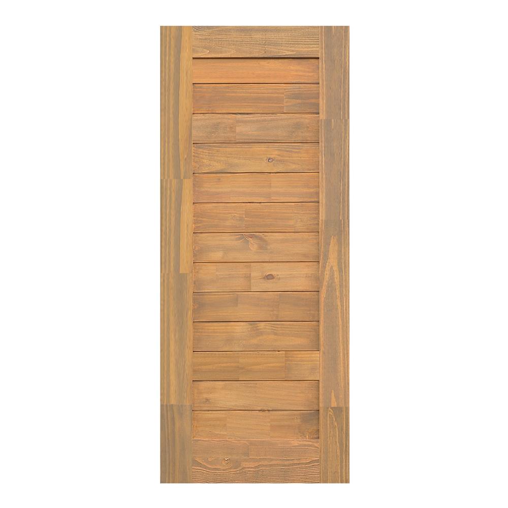 ประตูไม้สนนิวซีแลนด์ D2D ECO PINE-EZERO 29BJ 80X200 ซม. สี BURNT ASH ไม่เจาะลูกบิด