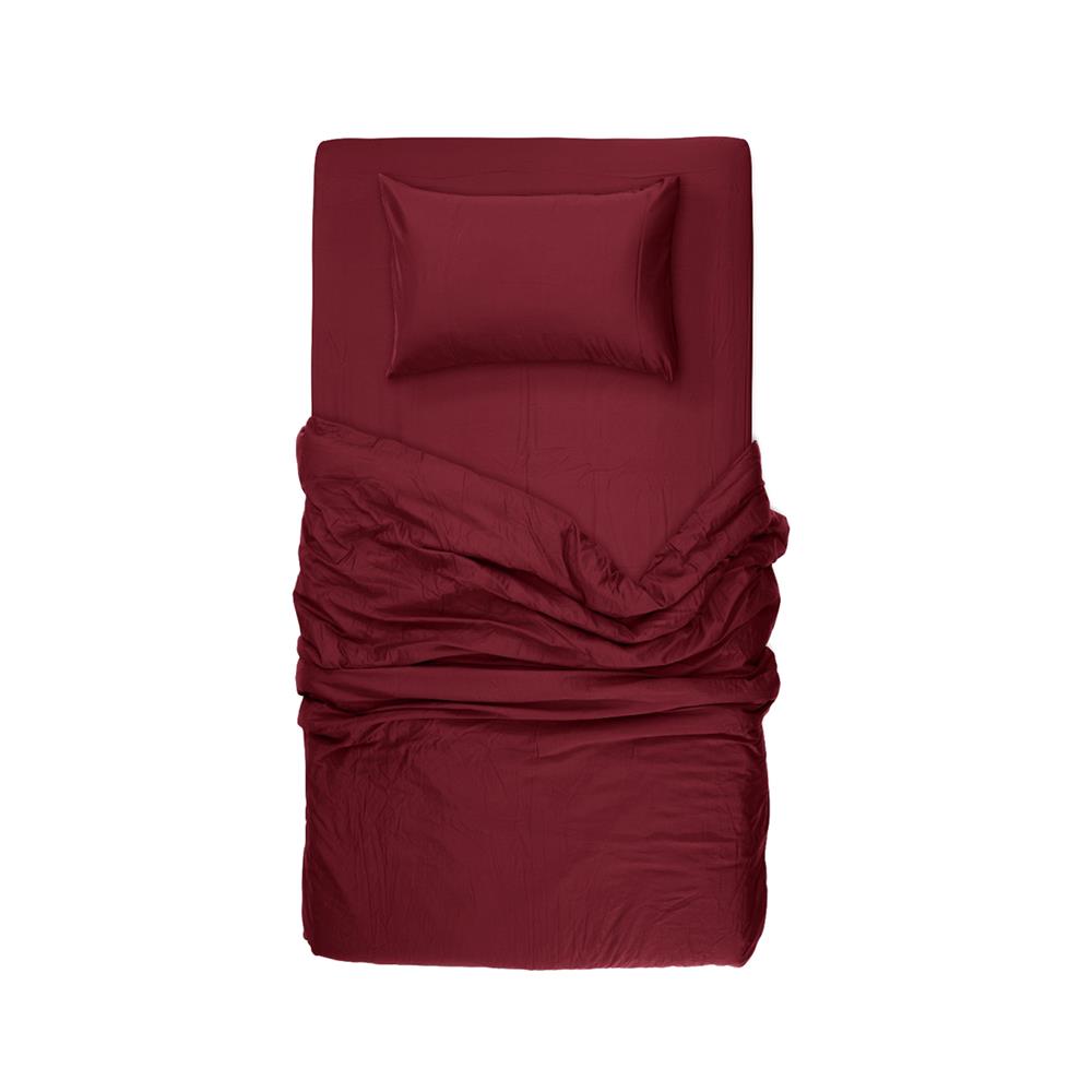 ชุดผ้าปูที่นอน 3.5 ฟุต 3 ชิ้น BENEATH BURGUNDY สีแดง