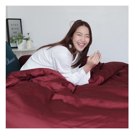 ชุดผ้าปูที่นอน 3.5 ฟุต 3 ชิ้น BENEATH BURGUNDY สีแดง_2