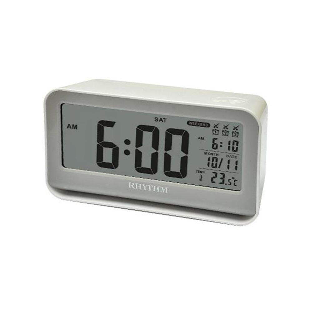 นาฬิกาดิจิทัล LED RHYTHM LCT097NR03 3X5.5 นิ้ว สีขาว