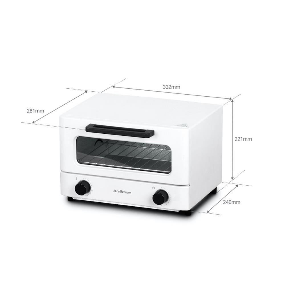 เตาอบเล็กแมนนวล JENNIFEROOM JRTHOT12WB สีขาว 12 ลิตร