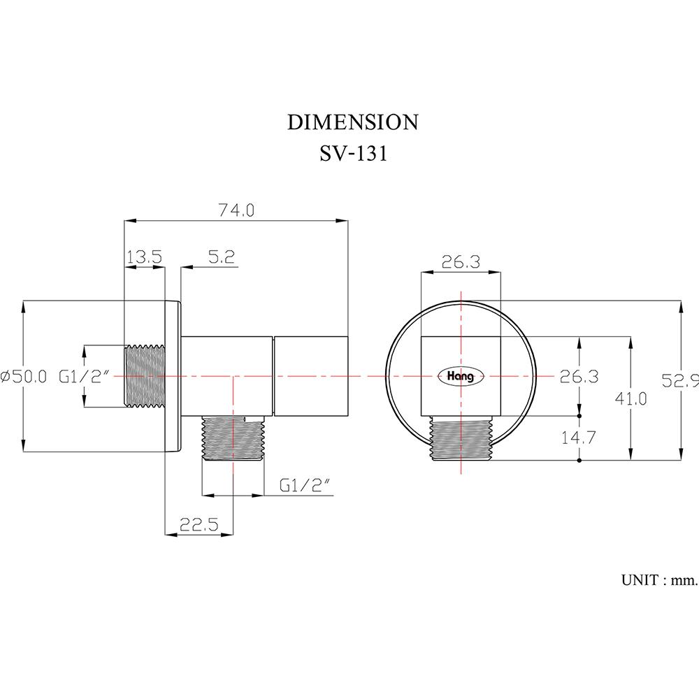 สต๊อปวาล์ว 1 ทาง HANG SV-131