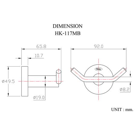 ขอแขวนผ้า HANG HK-117MB สีดำ_3
