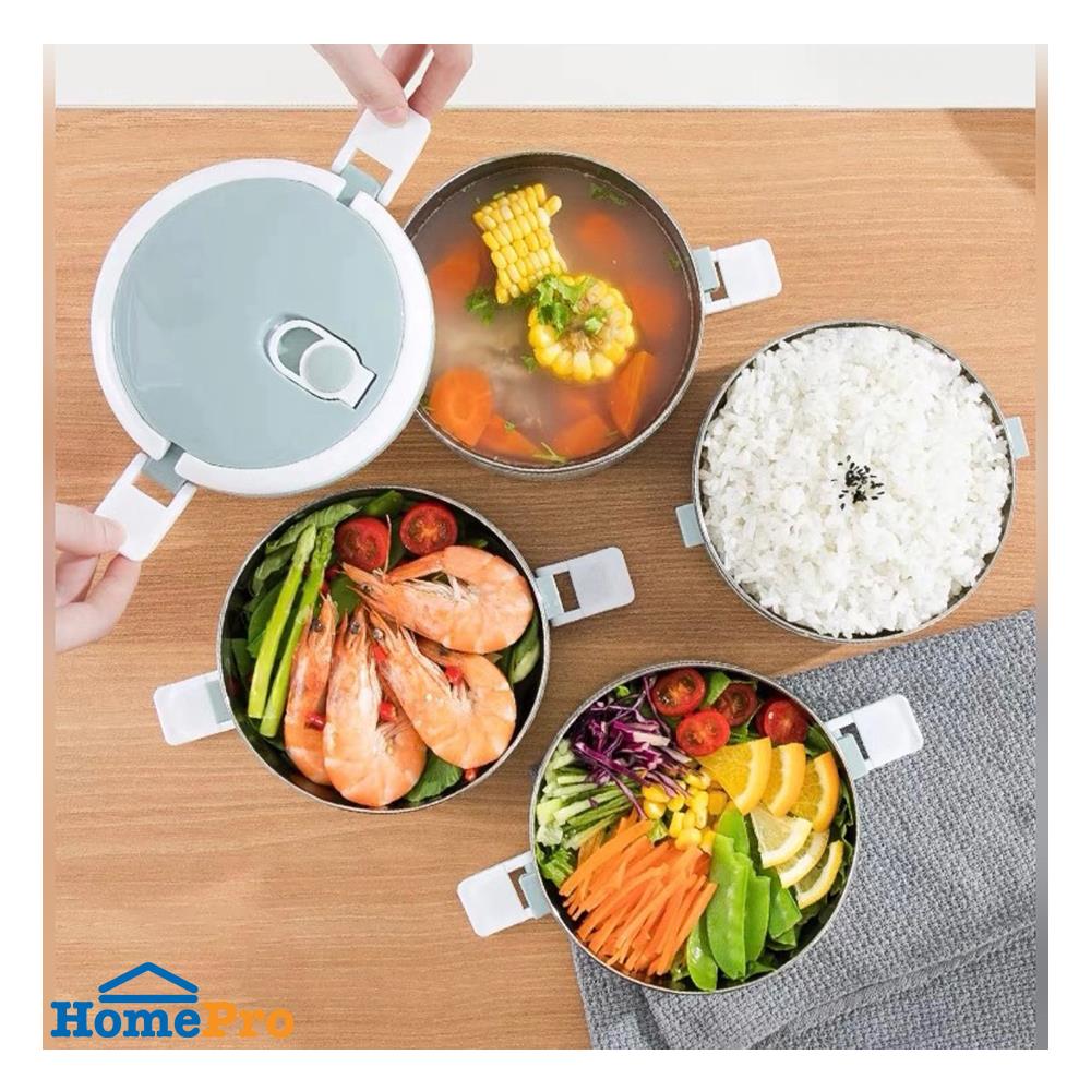 ปิ่นโตสเตนเลส 2 ชั้น HANSEN สีฟ้า