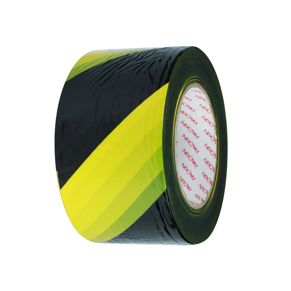 เทปกั้นเขต PACK IN 70 มม.X200 ม. สีเหลือง/ดำ