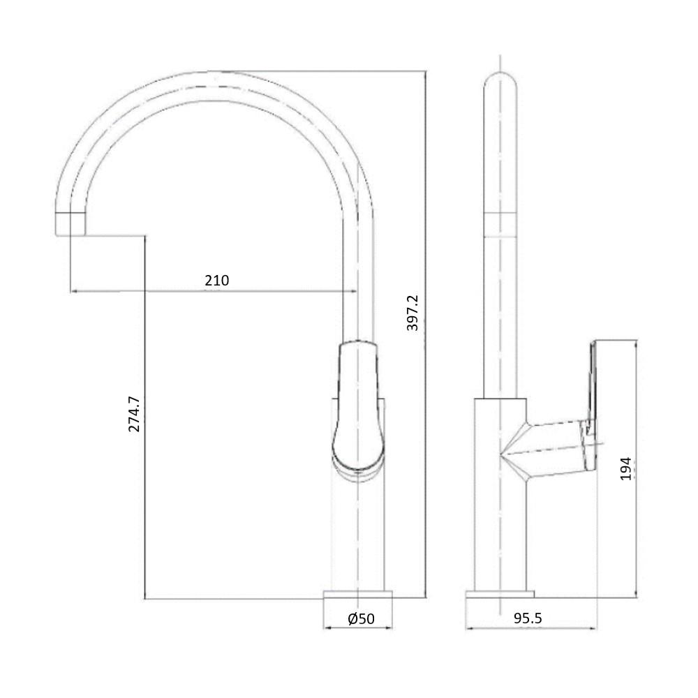 ก๊อกซิงค์ผสมเคาน์เตอร์ MEX 11105S-E36