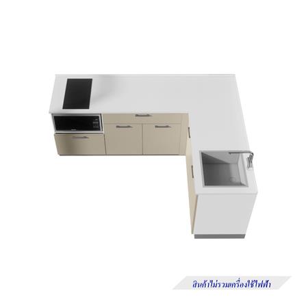 ครัวไม้สำเร็จ STARMARK CONTE BASE L220R ท็อปขาว_2