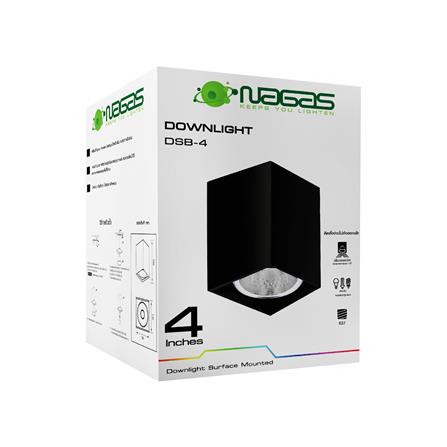 ดาวน์ไลท์ NAGAS DSB-4 4 นิ้ว สีดำ เหลี่ยม_1