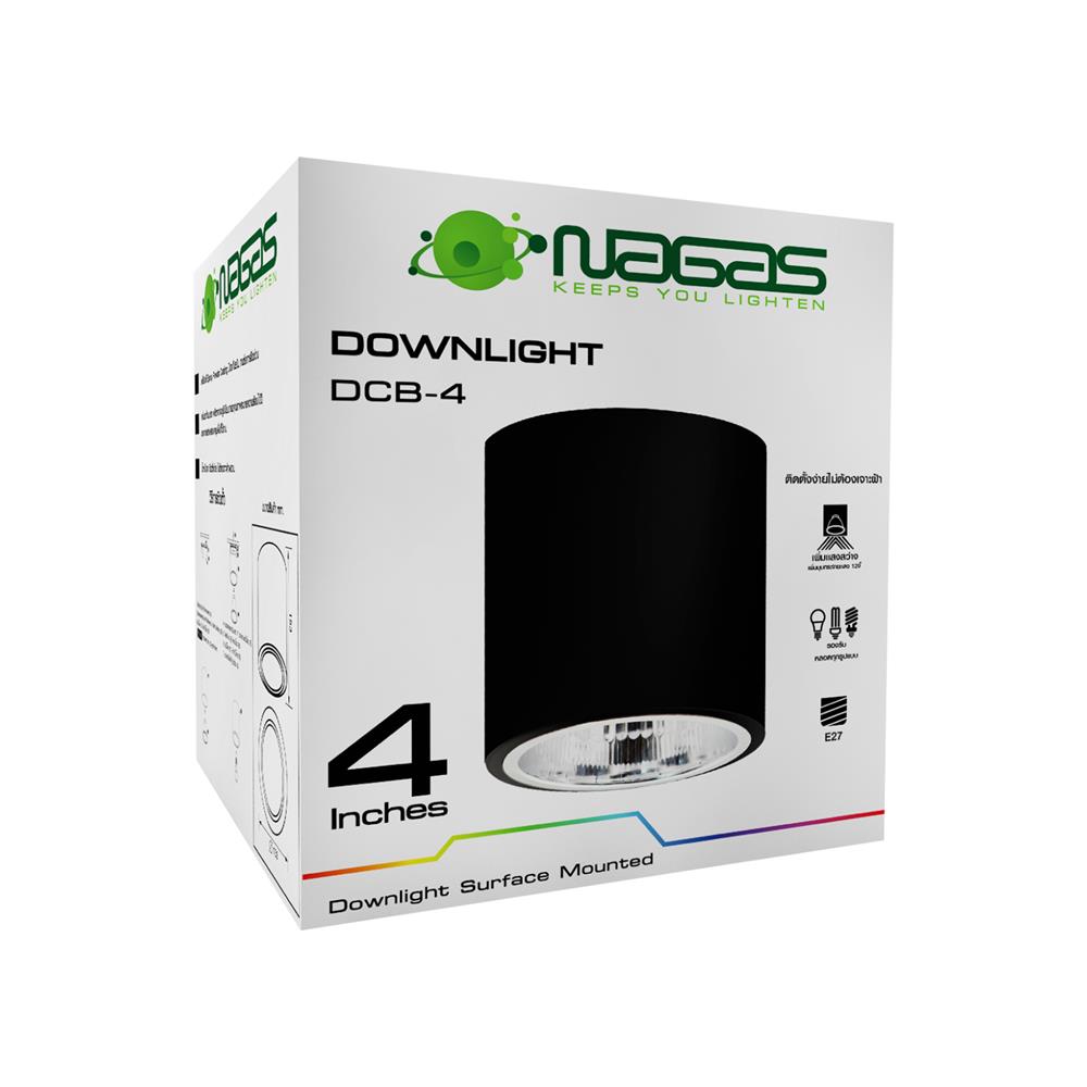 ดาวน์ไลท์ NAGAS DCB-4 4 นิ้ว สีดำ กลม
