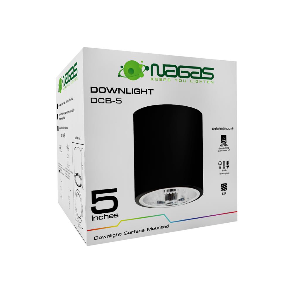 ดาวน์ไลท์ NAGAS DCB-5 5 นิ้ว สีดำ กลม
