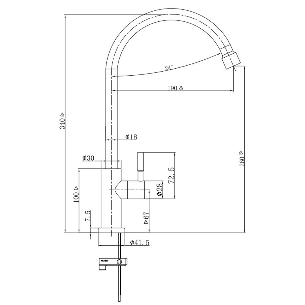 ก๊อกซิงค์เดี่ยวเคาน์เตอร์ MEX E301IX