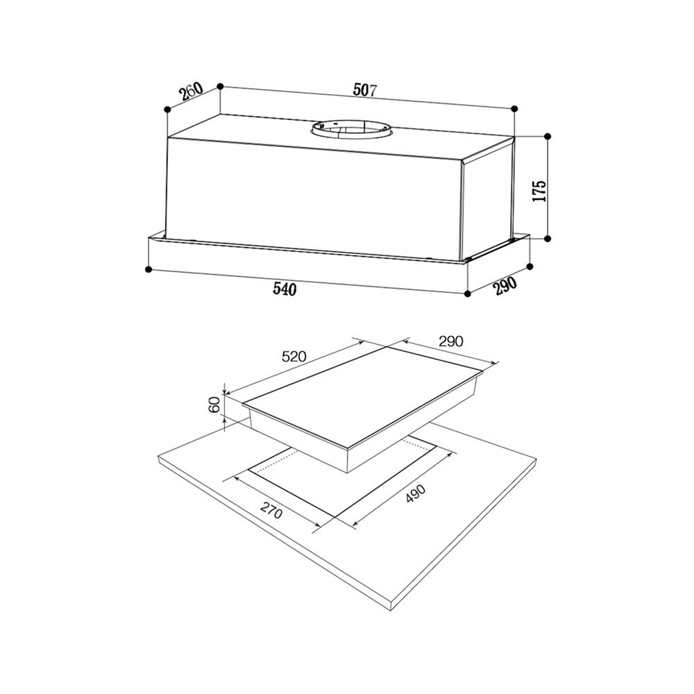 เตาฝัง+เครื่องดูดควัน MEX VSB532+SP541