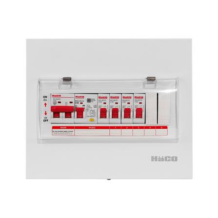 ชุดตู้คอนซูมเมอร์ยูนิต 4 ช่อง 50 แอมป์ พร้อมกันไฟรั่ว/ไฟดูด HACO