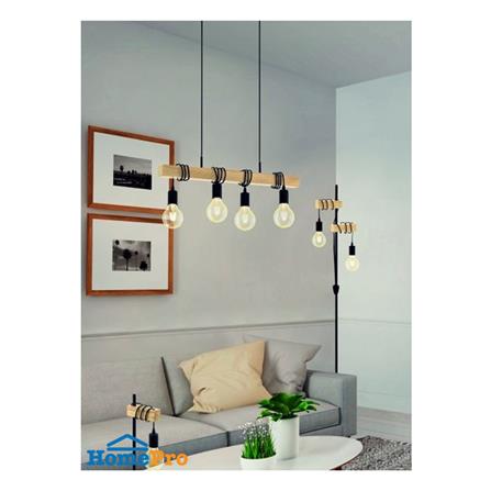 ไฟช่อ EGLO TOWNSHEND สีดำ/ลายไม้ 4 หัว_1