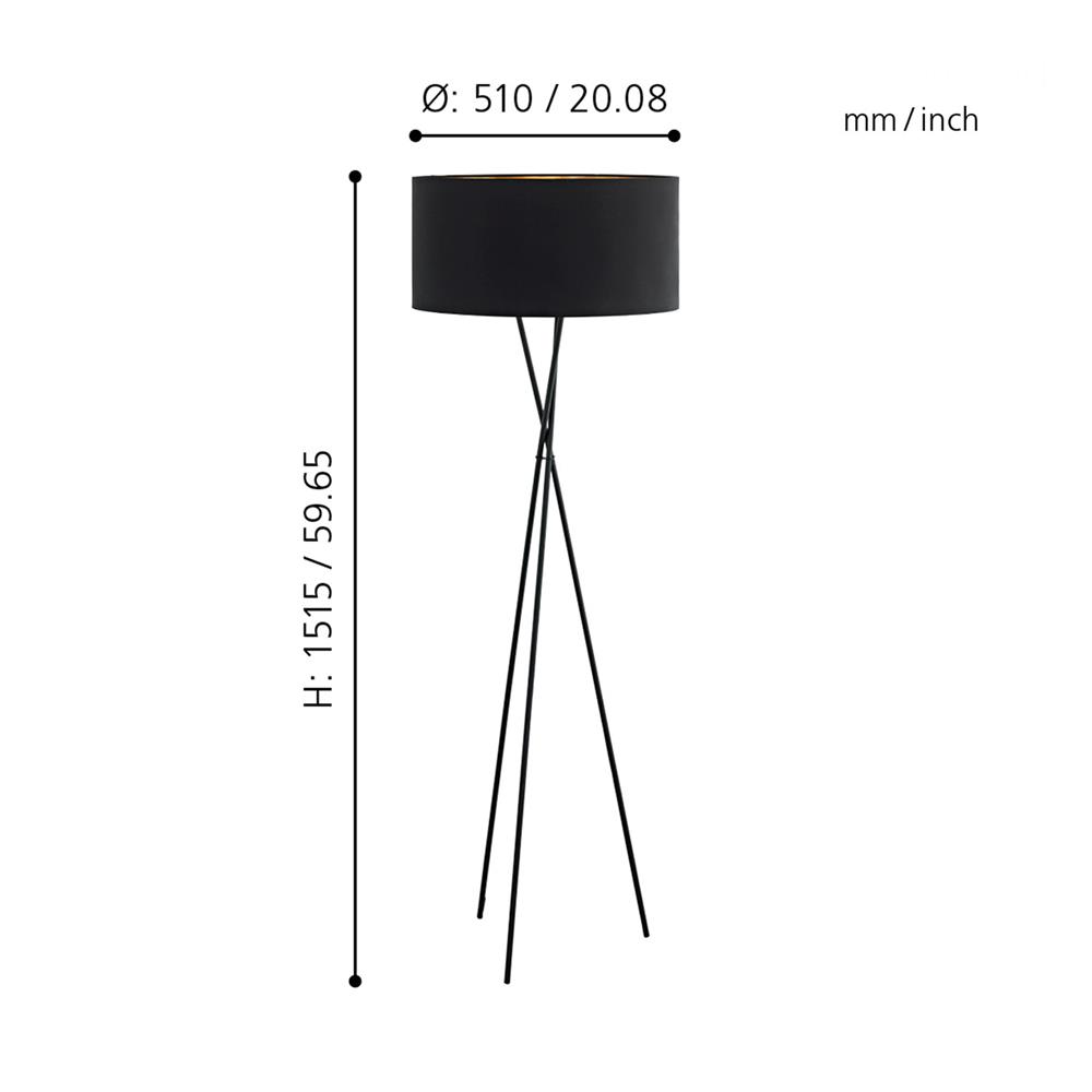 ไฟตั้งพื้น EGLO FONDACHELLI 95541 สีดำ/ทองแดง 1 หัว