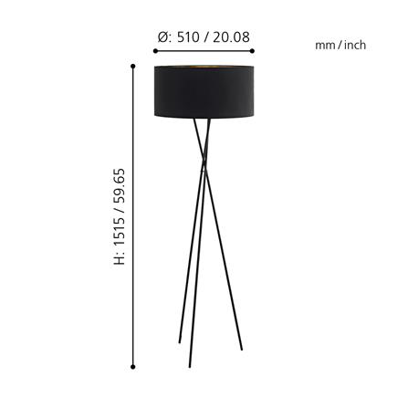 ไฟตั้งพื้น EGLO FONDACHELLI 95541 สีดำ/ทองแดง 1 หัว_2