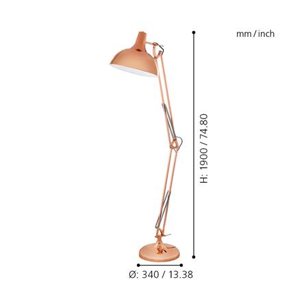 ไฟตั้งพื้น EGLO BORGILLIO 94705 สีทองแดง 1 หัว_2