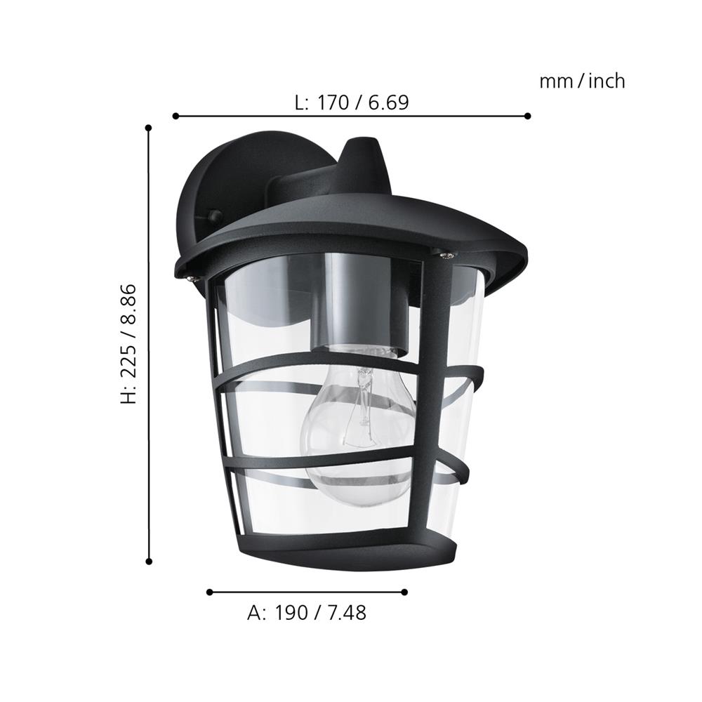ไฟกิ่งภายนอก EGLO ALORIA 93098 สีดำ
