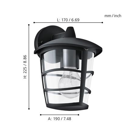 ไฟกิ่งภายนอก EGLO ALORIA 93098 สีดำ_2