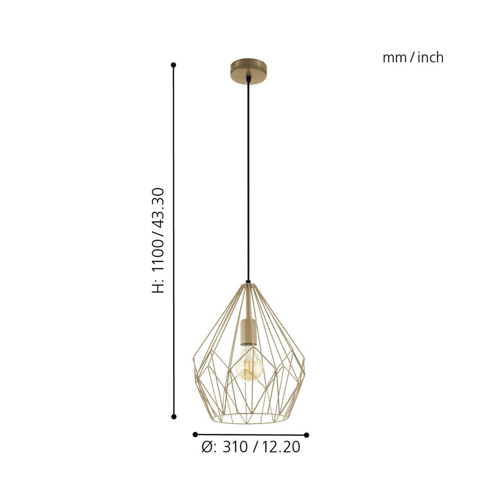 ไฟช่อ EGLO CARLTON 49934 สีดำ/ทอง 1 หัว
