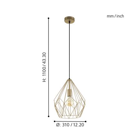 ไฟช่อ EGLO CARLTON 49934 สีดำ/ทอง 1 หัว_2