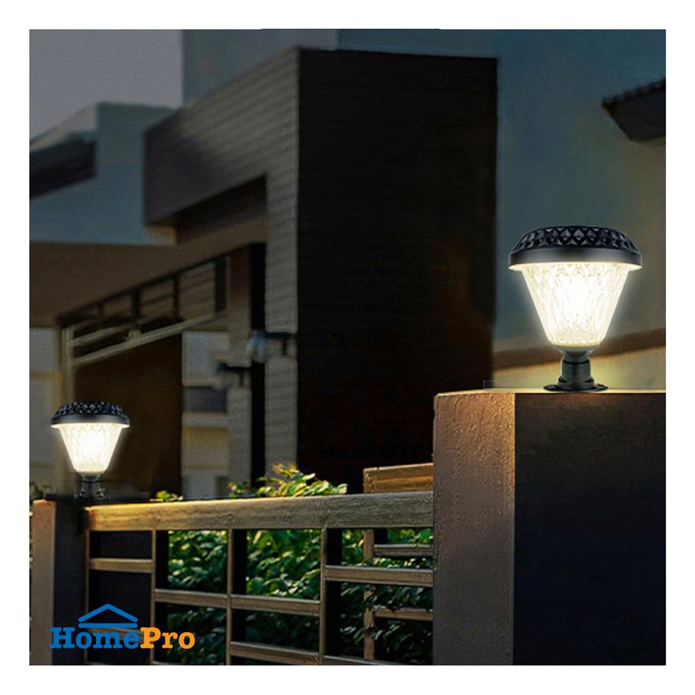 ไฟหัวเสา SOLAR PHILIPS BGC010 LED3/730 R GATE 2.1 วัตต์ WARM WHITE สีดำ