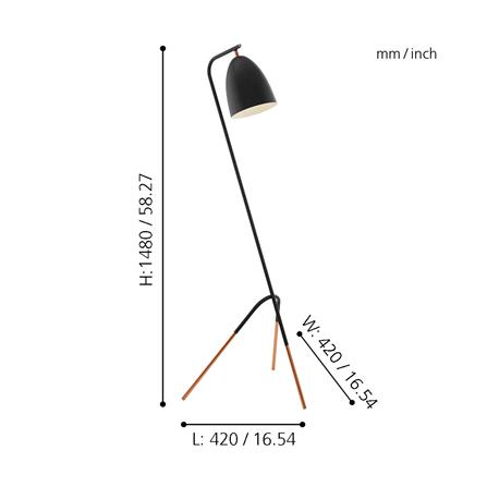 ไฟตั้งพื้น EGLO WESTLINTON 49945 สีดำ/ทองแดง 1 หัว_2