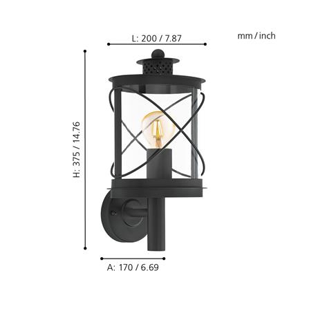 ไฟกิ่งภายนอก EGLO HILBURN 94842 สีดำ_3