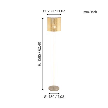 ไฟตั้งพื้น EGLO VISERBELLA 97647  สีทอง/แชมเปญ 1 หัว_1