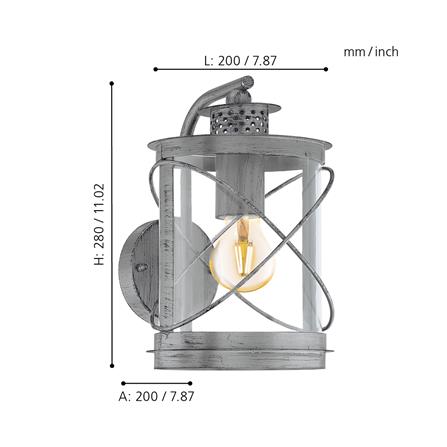 ไฟกิ่งภายนอก EGLO HILBURN1 94866 สีเงิน_2