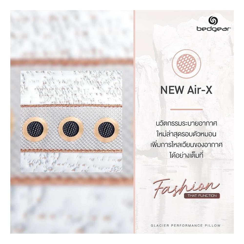 หมอนสุขภาพ เมมโมรี่โฟม BEDGEAR GLACIER 0.0 20x26 นิ้ว สีขาว