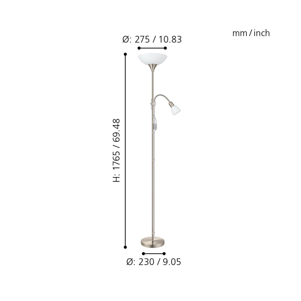 ไฟตั้งพื้น EGLO UP 2 82842 สีขาว/เงิน 2 หัว