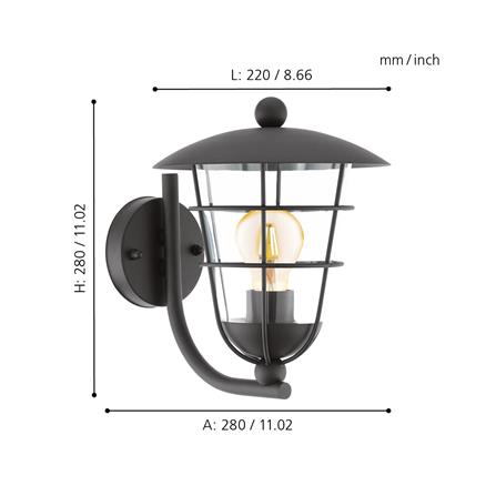 ไฟกิ่งภายนอก EGLO PULFERO 94834 สีดำ_2