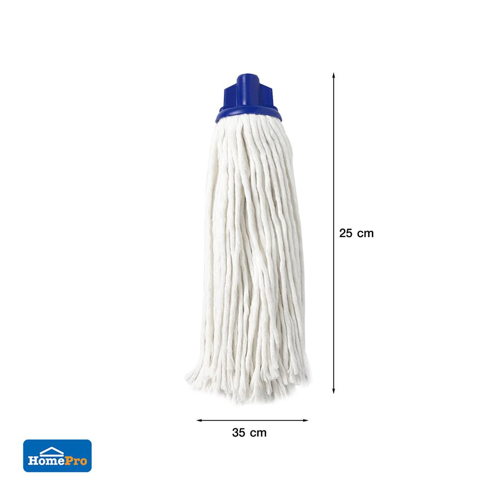 อะไหล่ผ้าม็อบถูพื้นหัวกลมคอตตอน ACCO 6 นิ้ว สีขาว