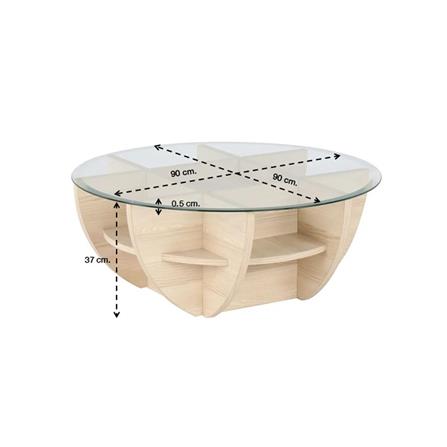 โต๊ะกลาง SB FURNITURE WAFFLE 90 ซม. สีโอ๊คอ่อน_4