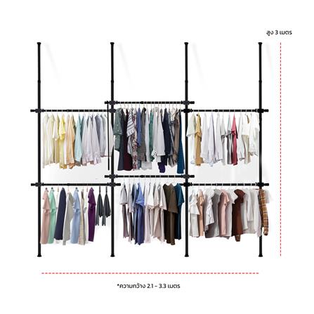 ราวแขวนผ้า 6 ราวแขวน TUGU R31B-W สีดำ_3