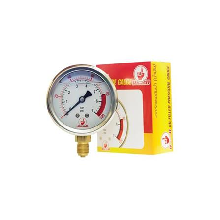 เกจวัดแรงดันน้ำ (น้ำมัน) TOWAI หน้าปัด 2.5 นิ้ว เกลียวนอกทองเหลือง 1/4 นิ้ว_0