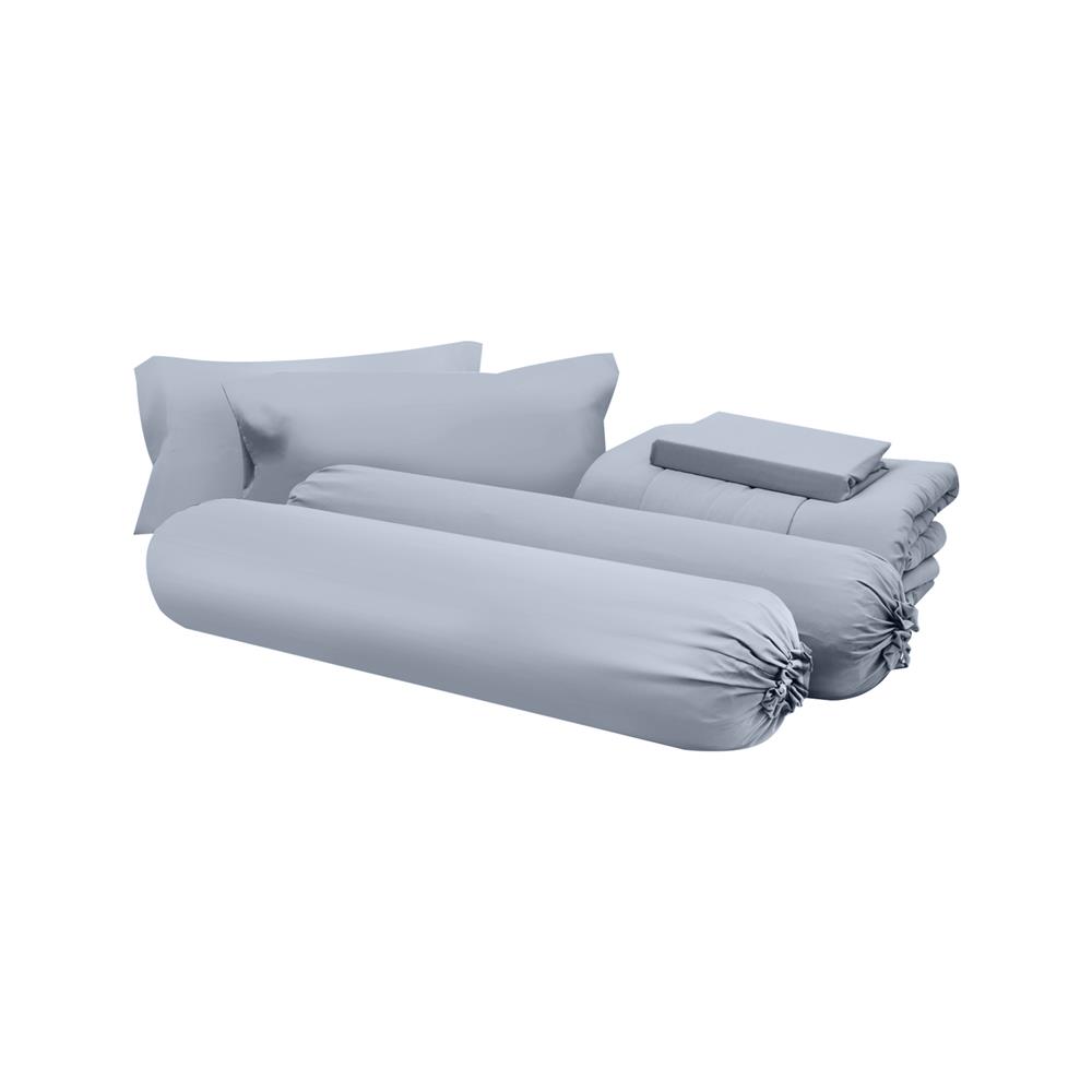 ชุดผ้าปูที่นอน 6 ฟุต 6 ชิ้น ME LIVING ROCCO สี LIGHT GREY