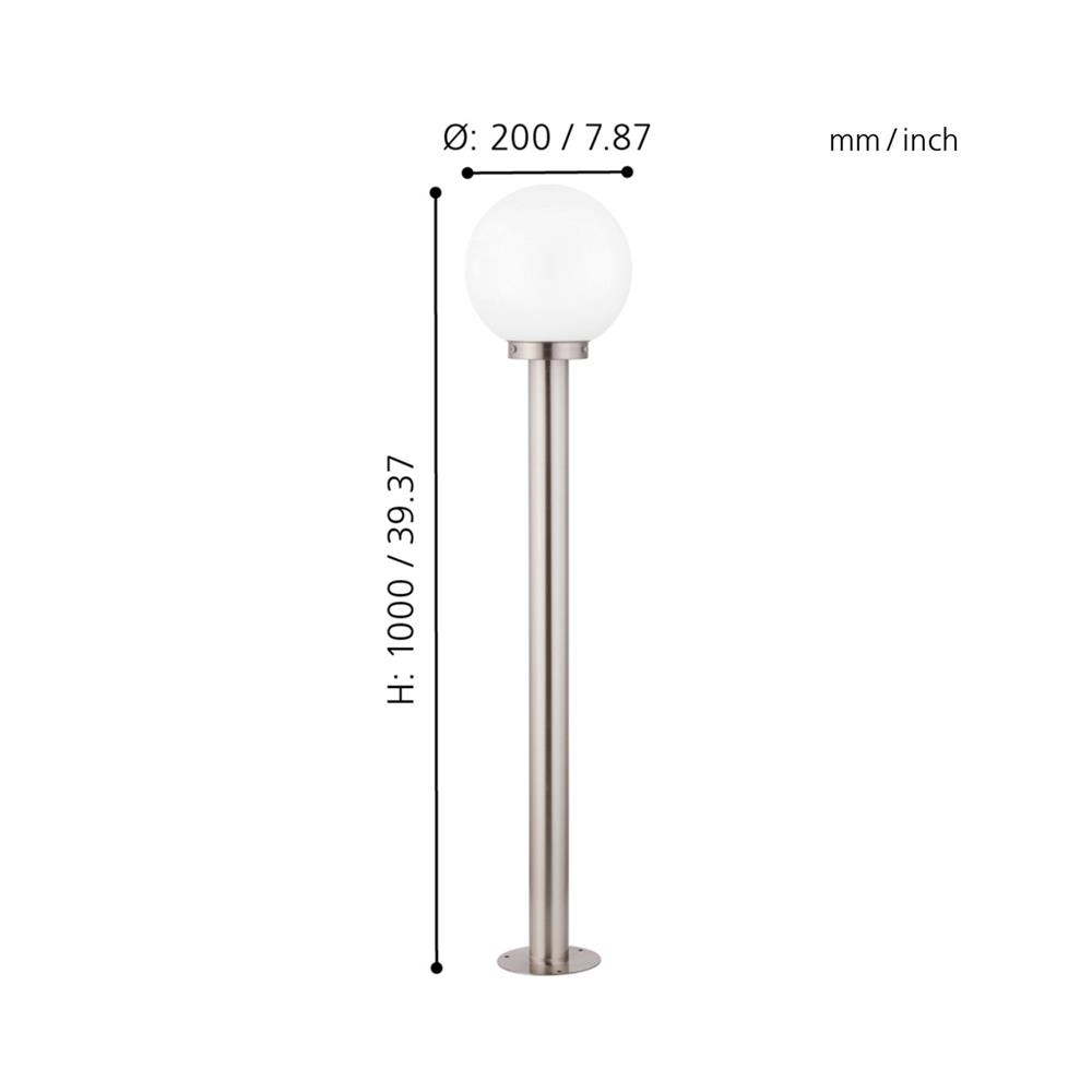 ไฟทางเดิน EGLO CLASSIC NISIA 30207 สีเงิน/ขาว